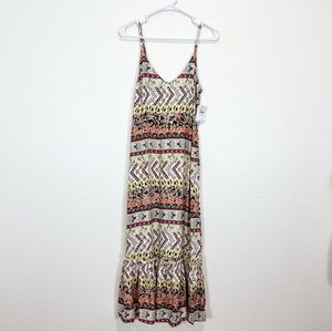 O’Neill Byron Sundress Floral Spaghetti Strap MIDI Dress Tiered Small